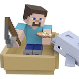 Minecraft Treasure Hunt Adventure Pack Figures, Accessories and Papercraft Blocks, Complete Play in a Box, Toy for Kids Ages 6 Years and Older