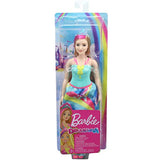 Barbie Dreamtopia Princess Doll, 12-Inch, Curvy, Blonde with Pink Hairstreak Wearing Rainbow Skirt and Tiara, for 3 to 7 Year Olds