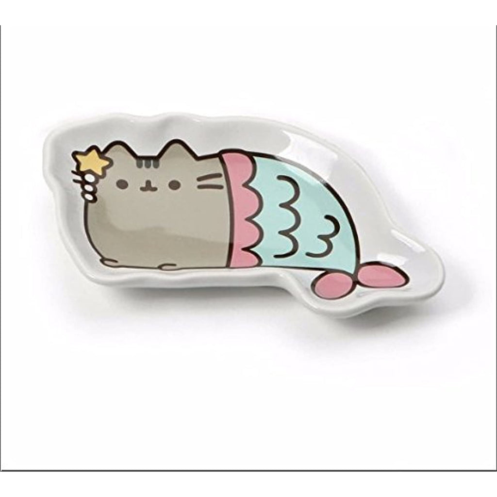 Enesco Pusheen Mermaid Mug bundle with Mermaid Tray and Meowmaid Stickers