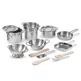 Melissa & Doug Deluxe Stainless Steel Pots and Pans Play Set