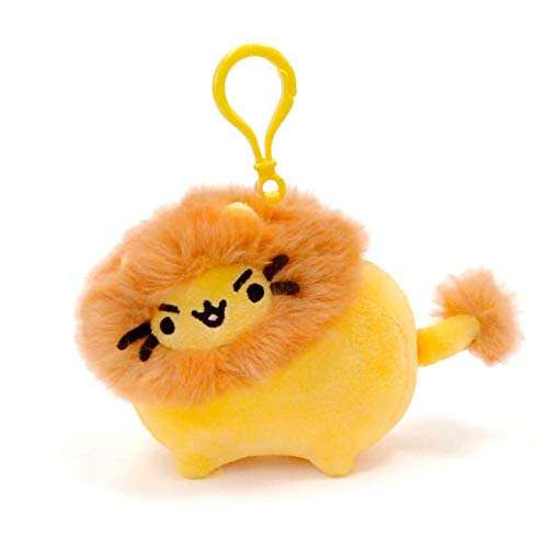 GUND Pusheen Pusheenimal Lion Plush Stuffed Animal Backpack Clip, Yellow and Orange, 5"