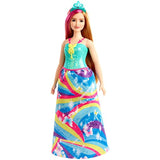 Barbie Dreamtopia Princess Doll, 12-Inch, Curvy, Blonde with Pink Hairstreak Wearing Rainbow Skirt and Tiara, for 3 to 7 Year Olds