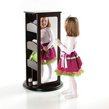 Guidecraft Rotating Dress Up Storage - Espresso: Spinning Closet for Kids with 2 Mirrors, Cubbies & Hooks - Dramatic Play Organizer for Toddlers Playroom