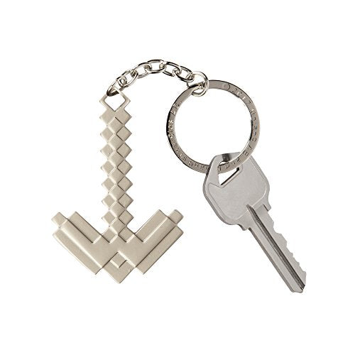 JINX Minecraft Pickaxe 3D Metal Key Chain, Metallic, One Size