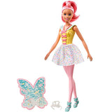 Barbie Dreamtopia Fairy Doll, Approx 12-Inch, with A Colorful Candy Theme, Pink Hair and Wings, for 3 to 7 Year Olds