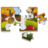 Melissa & Doug Wooden Jigsaw Puzzles Set: Vehicles and Construction & Pets Jigsaw Puzzles in a Box (Four Wooden Puzzles, Sturdy Wooden Storage Box, 12-Piece Puzzles)