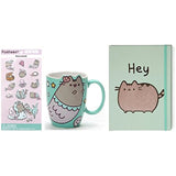 Enesco Pusheen Mermaid Mug bundle with Hey Journal and Meowmaid Stickers