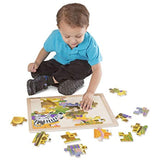 Melissa & Doug 3-Puzzle Wooden Jigsaw Set - Dinosaurs, Ocean, and Safari