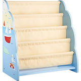 Guidecraft Wood Hand-Painted Sailing Book Display - Themed Sling Bookshelf, Kids Furniture Book Rack