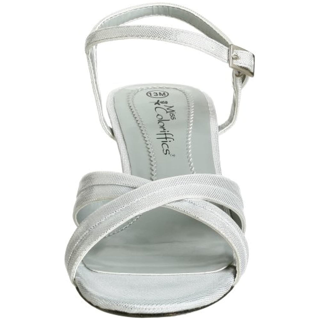 Miss Coloriffics Toddler/Little Kid Lexie Sandal,Silver,12.5 M US Little Kid