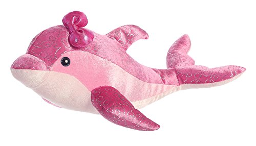 Aurora World Girlz Nation Animal Sparkle Dolphin Plush, Pink - 16 Inches