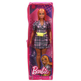 Barbie Fashionistas Doll #161 with Puff Sleeve Plaid Blazer Dress, Toy for Kids 3 to 8 Years Old