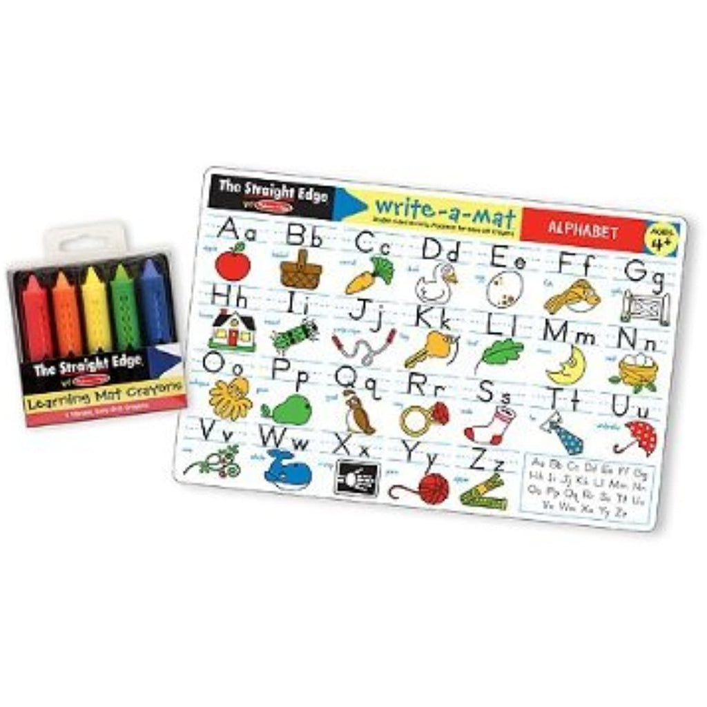 Melissa & Doug Alphabet Learning Place Mat with Wipe-Off Crayons