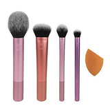 Real Techniques Makeup Brush Set with Sponge Blender for Eyeshadow, Foundation, Blush, and Concealer, Set of 5