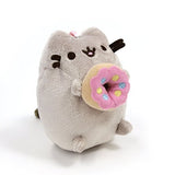 GUND Pusheen Snackable Donut Cat Plush Stuffed Animal Backpack Clip, Gray, 5"