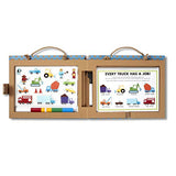 Melissa & Doug Natural Play: Play, Draw, Create Reusable Drawing & Magnet Kit  Trucks (45 Magnets, 5 Dry-Erase Markers)