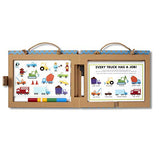 Melissa & Doug Natural Play: Play, Draw, Create Reusable Drawing & Magnet Kit  Trucks (45 Magnets, 5 Dry-Erase Markers)