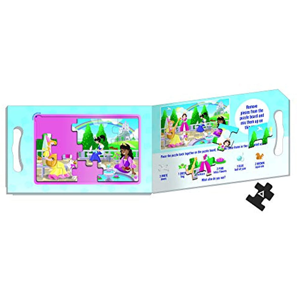 Melissa & Doug Take-Along Magnetic Jigsaw Puzzles Travel Toy – Princesses (2 15-Piece Puzzles)