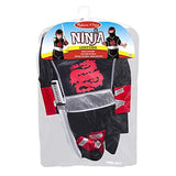 Melissa & Doug Ninja Role Play Costume Set (4 pcs) - Tunic, Pants, Hood, Soft Sword