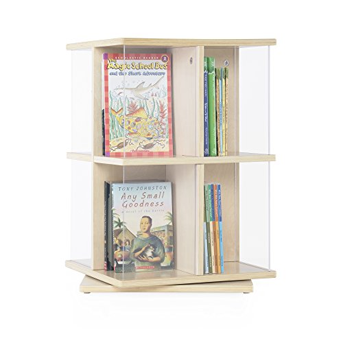 Guidecraft 2 Tier Rotating Book Display Set, Acrylic Table Top Book Shelf Carousel, School Supply and Kids Furniture