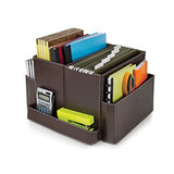 Guidecraft Folding Desk Organizer Office School Supply Brown - 6 Storage Compartments