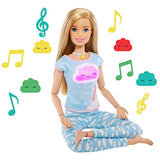 Barbie Breathe with Me Meditation Doll, Blonde, with 5 Lights & Guided Meditation Exercises, Puppy and 4 Emoji Accessories, Gift for Kids 3 to 8 Years Old