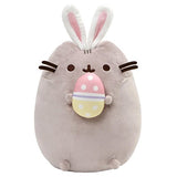 GUND Pusheen with Bunny Ears & Egg Easter Snackable Stuffed Plush Cat, Gray, 10