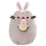 GUND Pusheen with Bunny Ears & Egg Easter Snackable Stuffed Plush Cat, Gray, 10