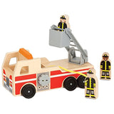 Melissa and Doug Whittle World Wooden Playset Bundle - Fire Truck Playset with Garbage Truck Set - Ages 3 and Up