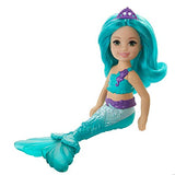 Barbie Dreamtopia Chelsea Mermaid Doll, 6.5-inch with Teal Hair and Tail, GJJ89, Multi