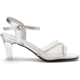 Touch Ups Carmella Women's Clear/Silver Sandals 6 W