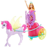 Barbie Dreamtopia Princess Doll, 11.5-in Blonde, with Fantasy Horse and Chariot