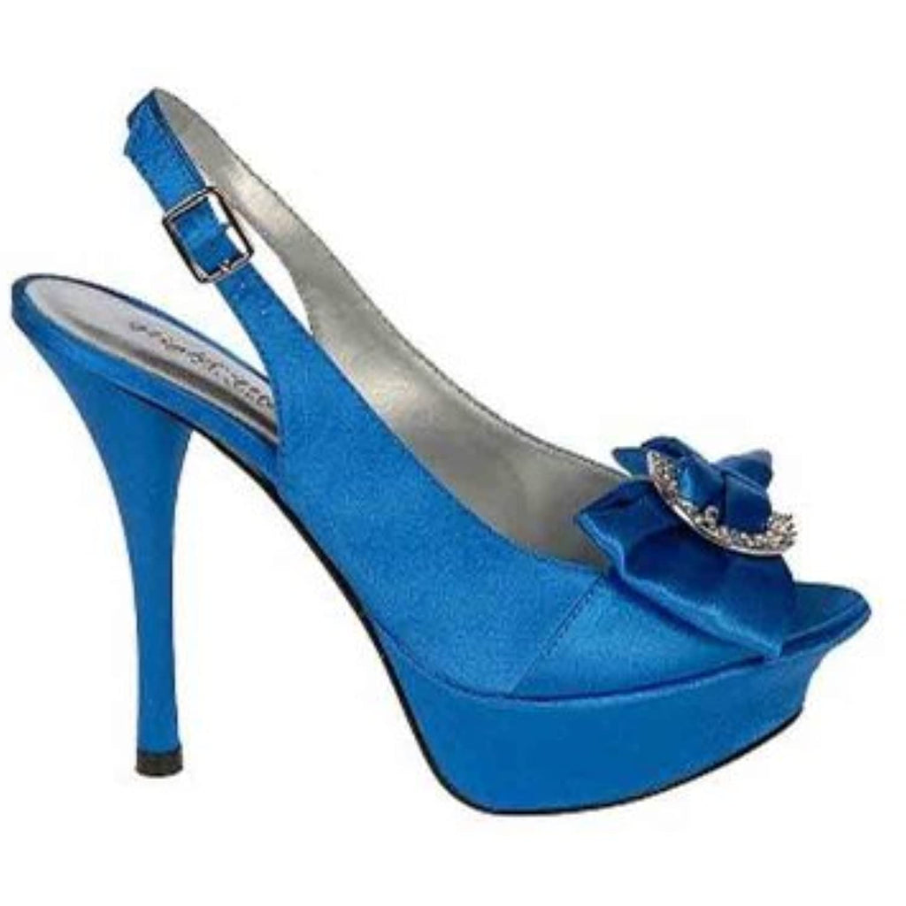 Night Moves Women's Devine Platforms Royal Satin Size 6.5M