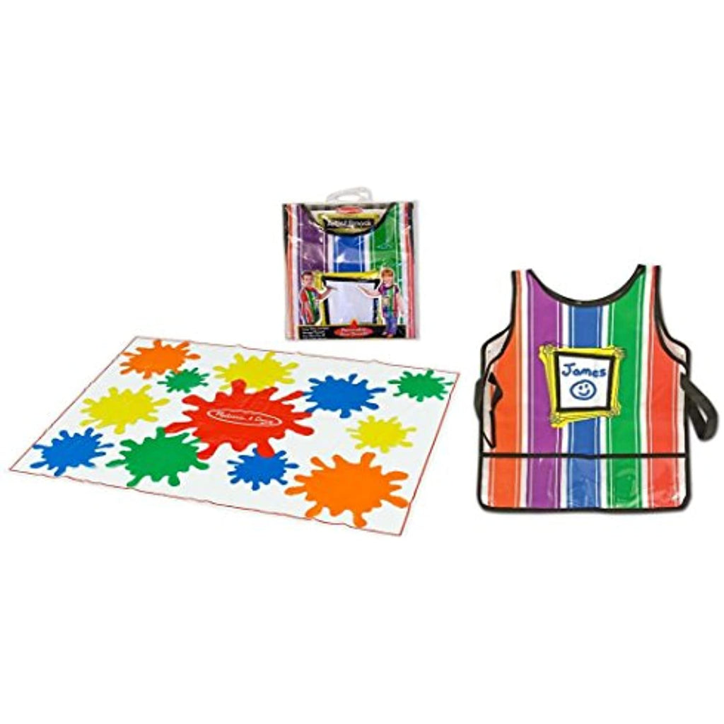 Melissa and Doug Drop Cloth and Artist Smock Bundle for Age 3+