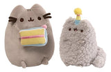 GUND Pusheen and Stormy Birthday Plush Stuffed Animals Collector, Gray, Set of 2