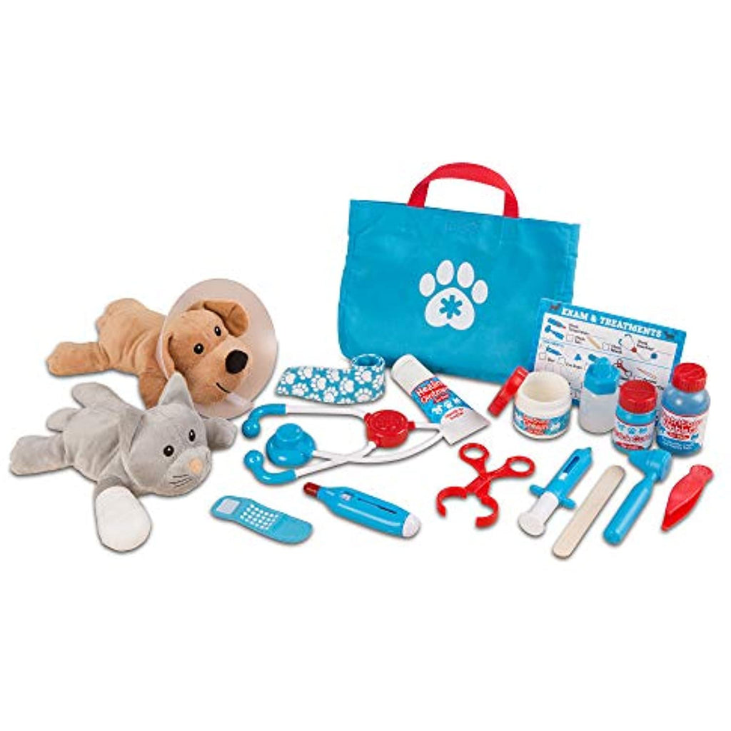 Melissa & Doug Animal Care Veterinarian & Groomer Wooden Activity Center (Best for 3, 4, 5 Year Olds and Up) & Examine & Treat Pet Vet Play Set (Kids Toy Best for 3, 4, 5 Year Olds and Up)
