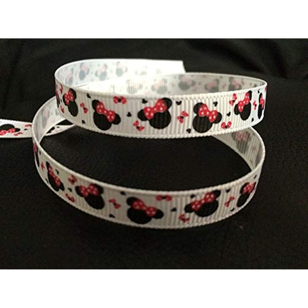 Polyester Grosgrain Ribbon for Decorations, Hairbows & Gift Wrap by Yame Home (3/8-in by 3-yds, Disney Minnie Mouse Bows)