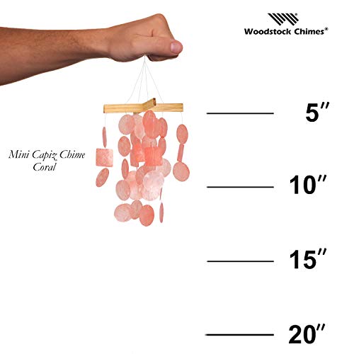 Woodstock Chimes C135 Asli Arts Collection Mini Capiz Chime, Coral