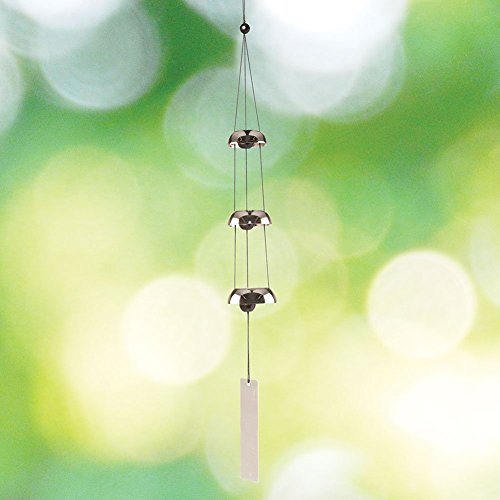 Woodstock Temple Bells Windchime, Silver, 24.5 cm