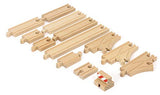 BRIO World - 33394 Starter Track Pack | 13Piece Wooden Train Tracks For Kids Ages 3 & Up,Multi
