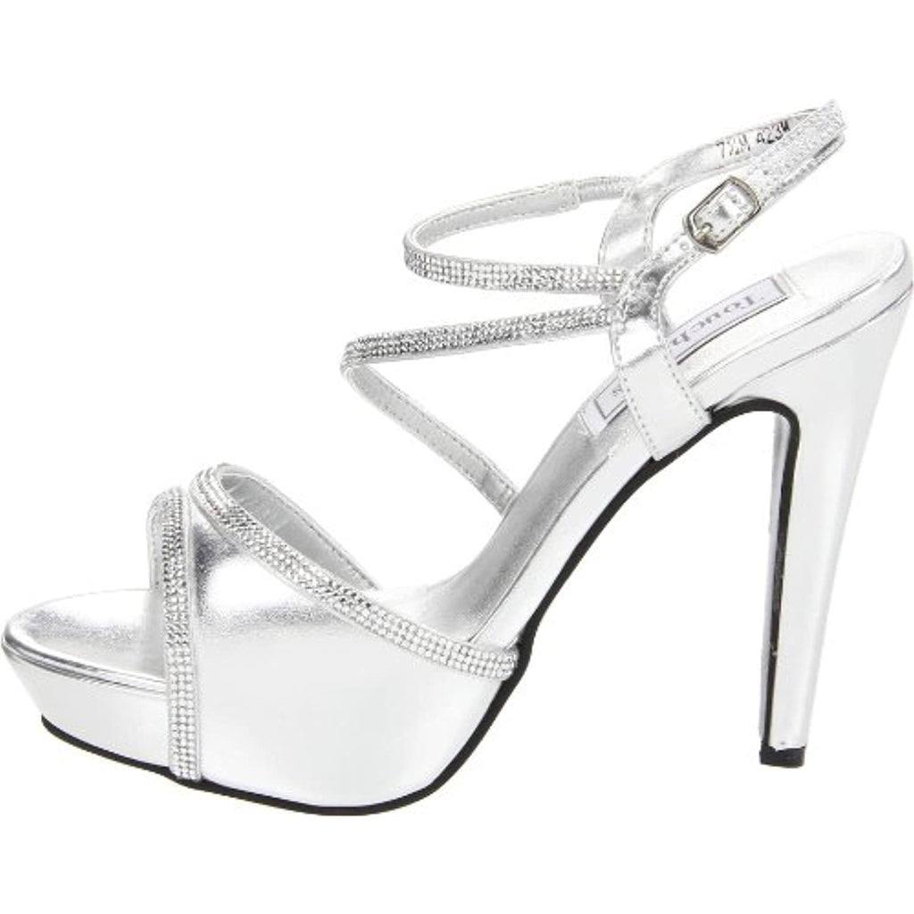 Touch Ups Women's Allie Manmade Platform Sandal,Silver,7.5 M US