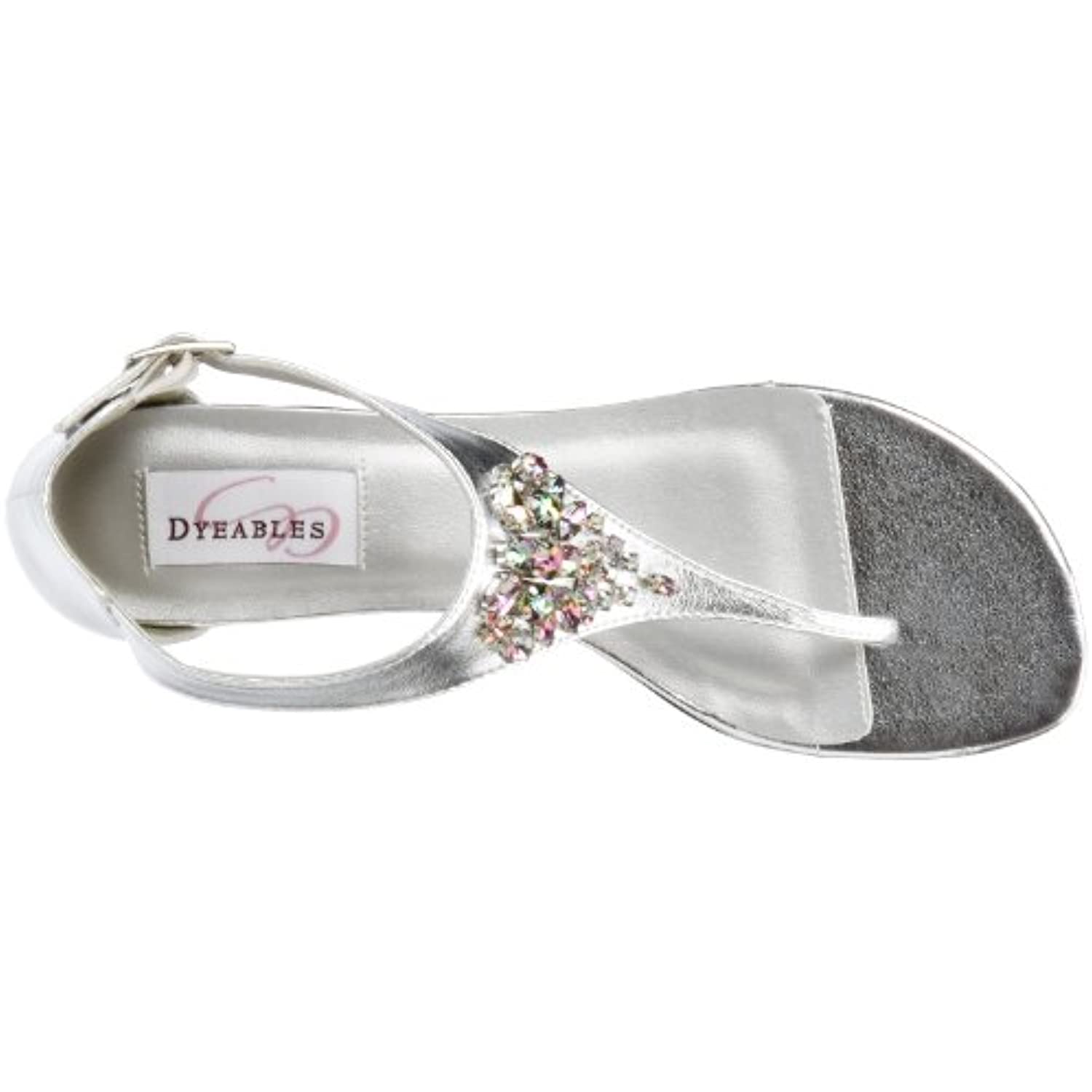 Dyeables Women's Cleo Sandal,Silver Metallic,5 B US
