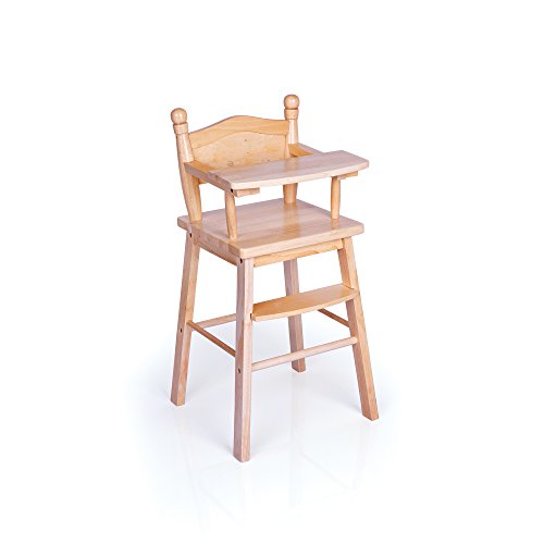 Guidecraft Naural Wooden Doll High Chair With Tray - Fits 18" American Girl Dolls G98104