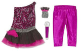 Melissa & Doug Rock Star Role Play Costume Set (4 pcs) - Includes Zebra-Print Dress, Microphone