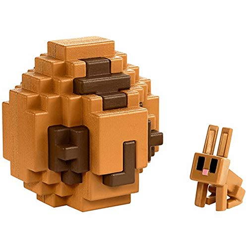Bundle of 2 - Minecraft Spawn Egg Mini Figure |Brown Rabbit + Green Creeper