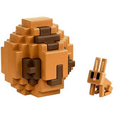 Bundle of 2 - Minecraft Spawn Egg Mini Figure |Brown Rabbit + Black/Red Spider
