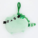 GUND Pusheen Pusheenosaurus Dinosaur Cat Plush Stuffed Animal Backpack Clip, Green, 4.5"