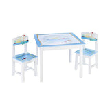 Guidecraft Wood Hand-painted Sailing Table & Chairs Set - Kids Study & Activity Table - Preschool Furniture