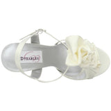 Dyeables Women's Ivy Ankle-Strap Sandal,Ivory Satin,11 B US