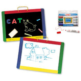 Melissa & Doug 3 Item Bundle 145 Magnetic Double-Sided Chalk & Dry Erase Board with Letters & Numbers, 4122 Dry Erase Markers + Coloring Activity Book